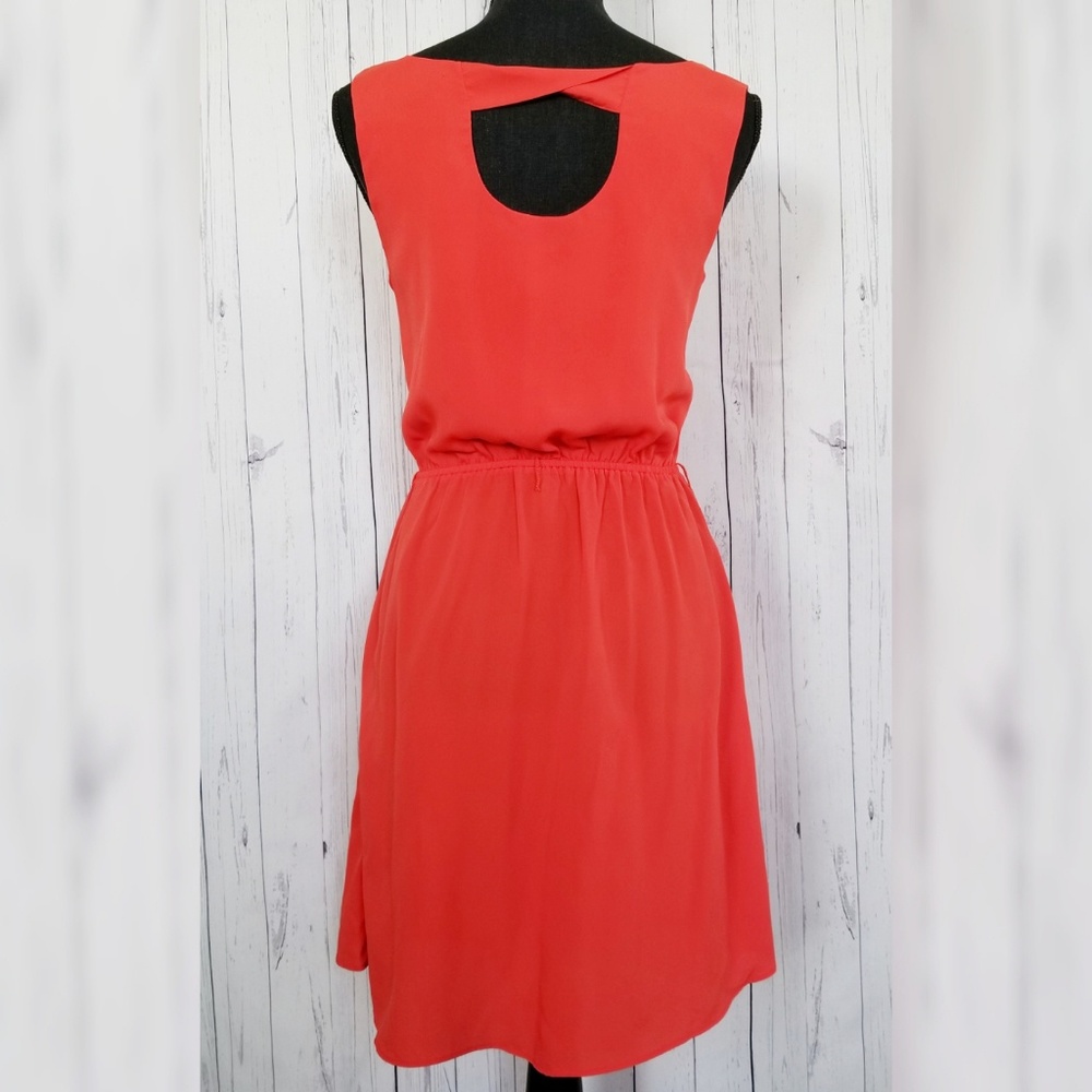 ⬇️🌹 Gap (S) Orange Red Chiffon Dress - Picture 3 of 8